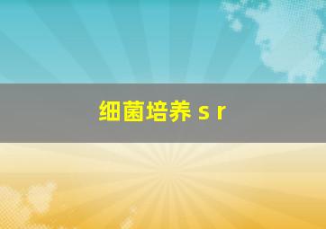 细菌培养 s r